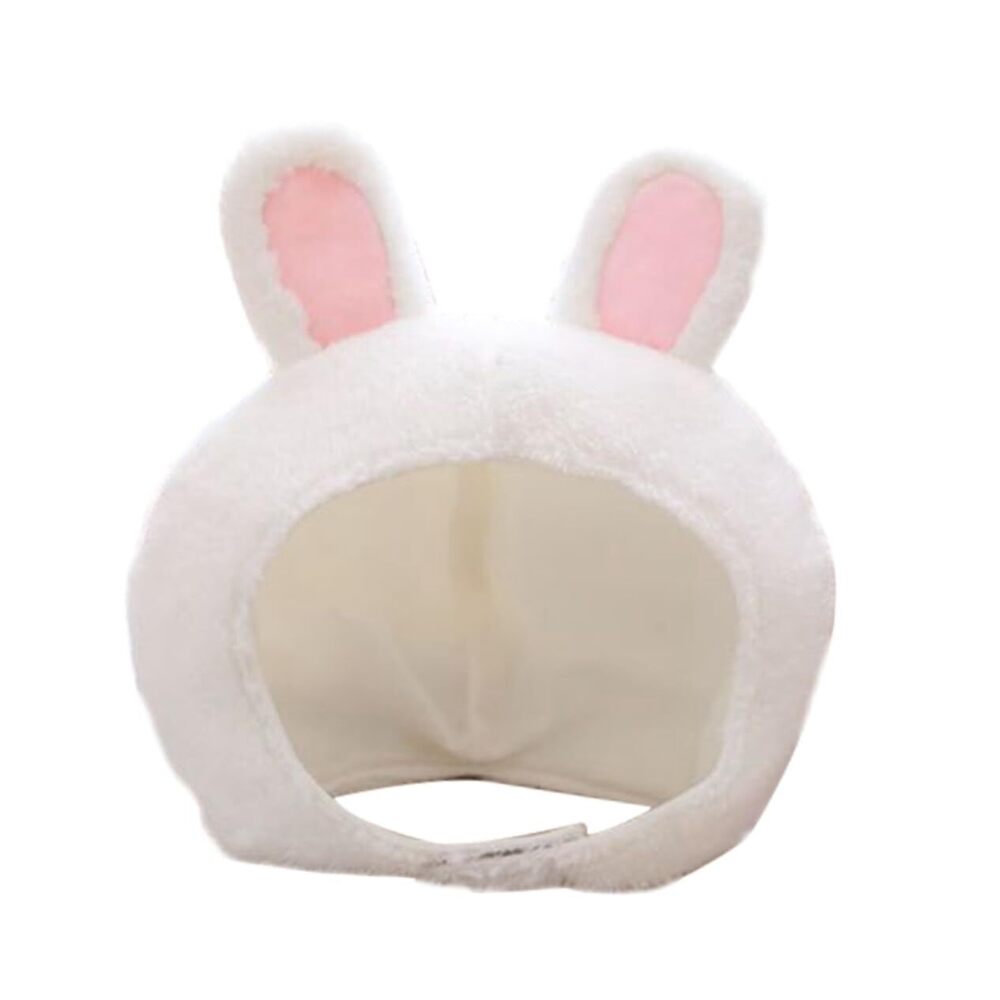2313 Furry Rabbit Head Cap Short-pile Velour Bunny Hat with Earflap for All